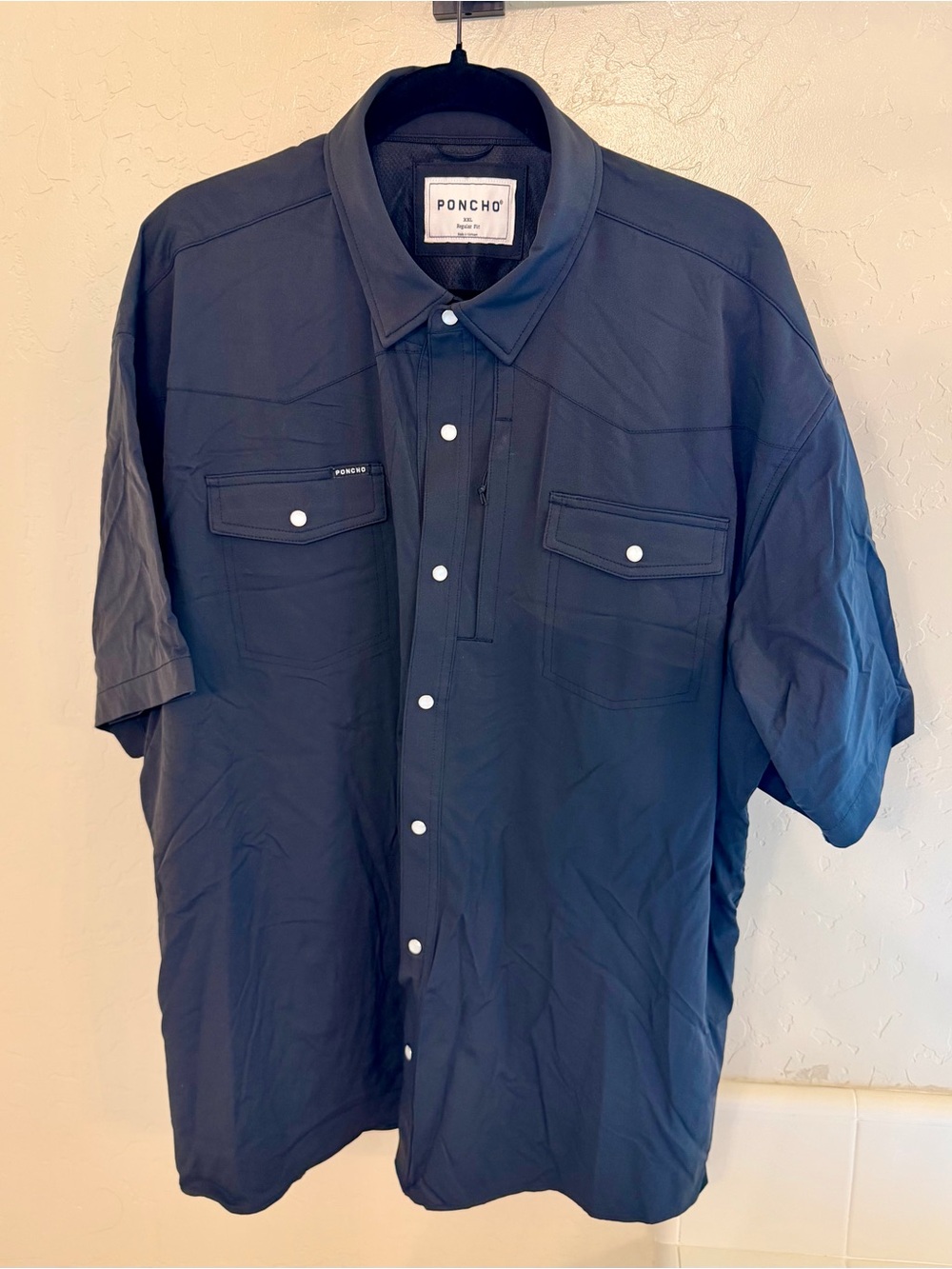 Poncho Outdoor The Bandera Men's Casual Short-Sleeve Button-Down Shirt in black
